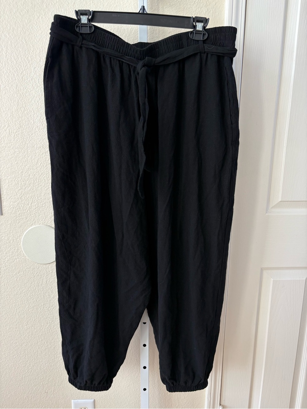 Earthbound Trading Co. Waist Belt Tie Harem Pants in Black - Size XXL